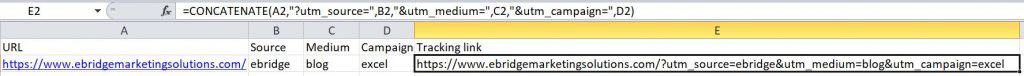 Google tracking link formula